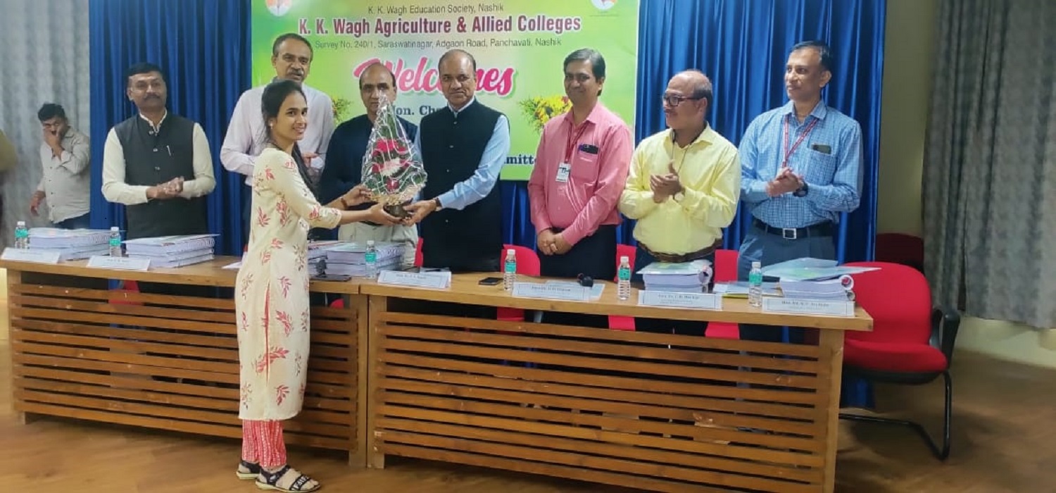 Felicitation of Miss. Ankita Jayendranath Abhanave by Shri.Dr.P.N.Rasal(Ex.Dean,MPKV,Rahuri ) Selected as Assistant Section Officer(ASO)