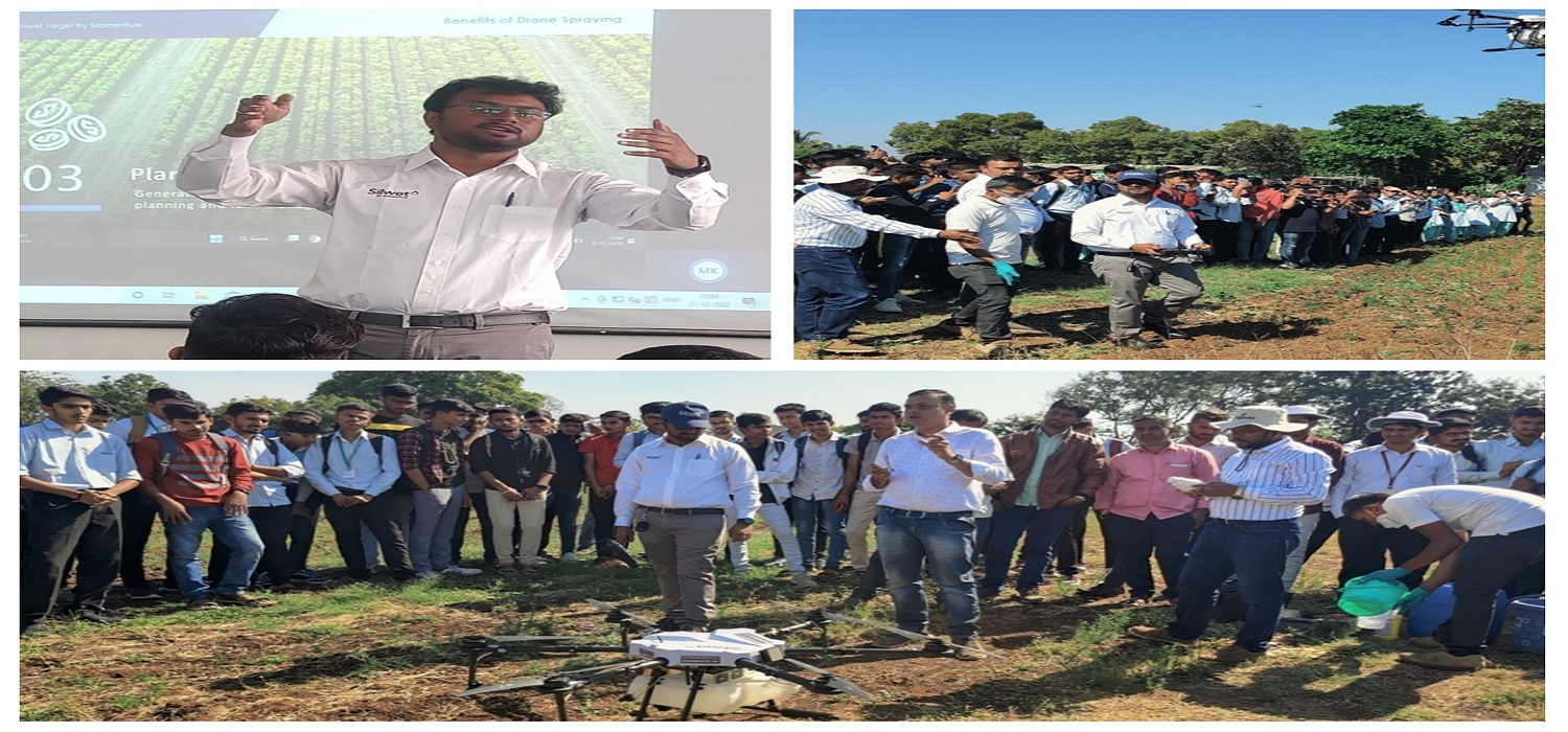 Expert lecture and Demonstration on Use of Drone for spraying in Agriculture by Mr Mayur Kankale, Application Development Scientist AG Momentive Performance Material Pvt. Ltd, Mumbai